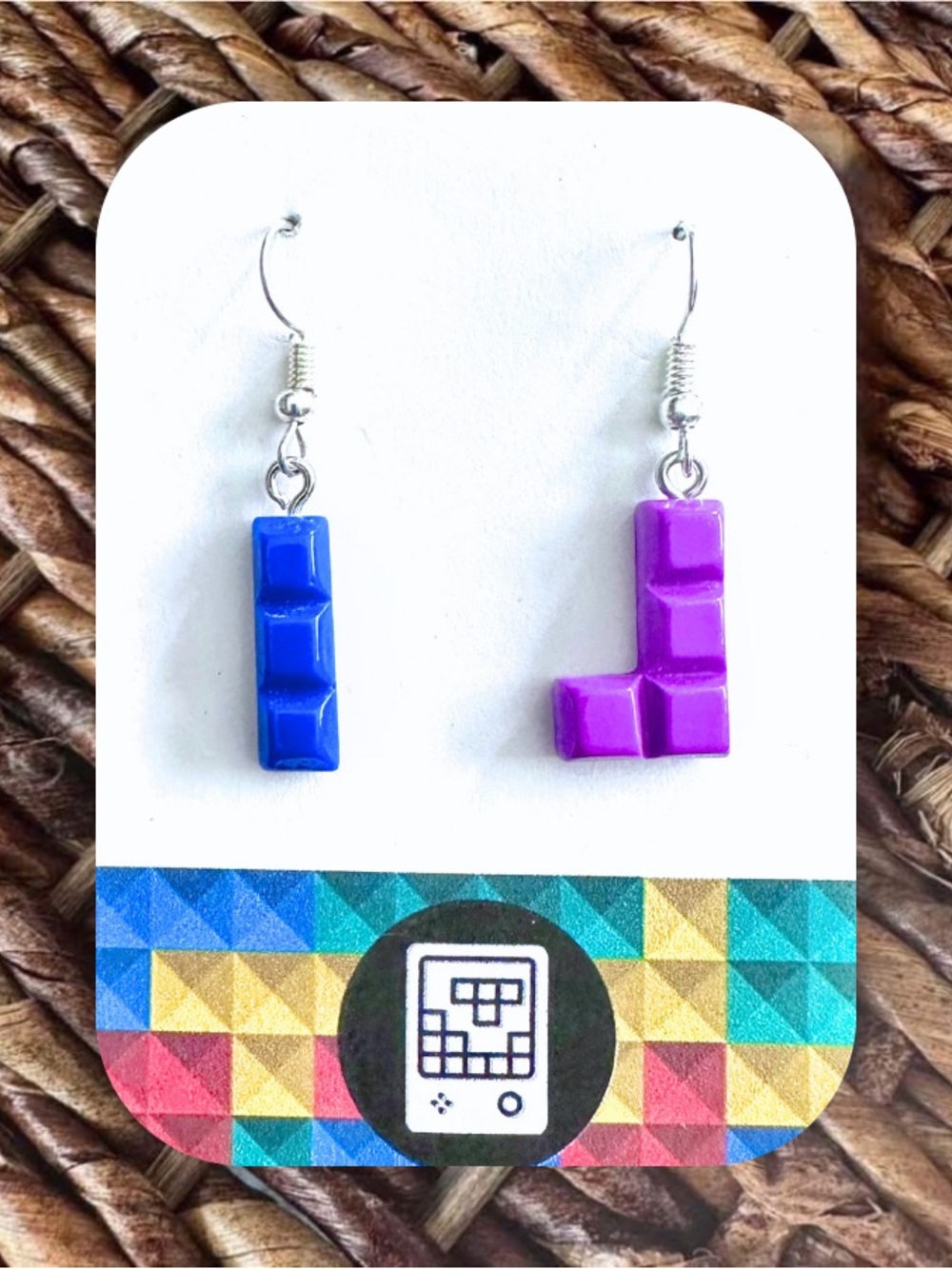 New Handmade 80s Video Game Themed Dangle Earrings